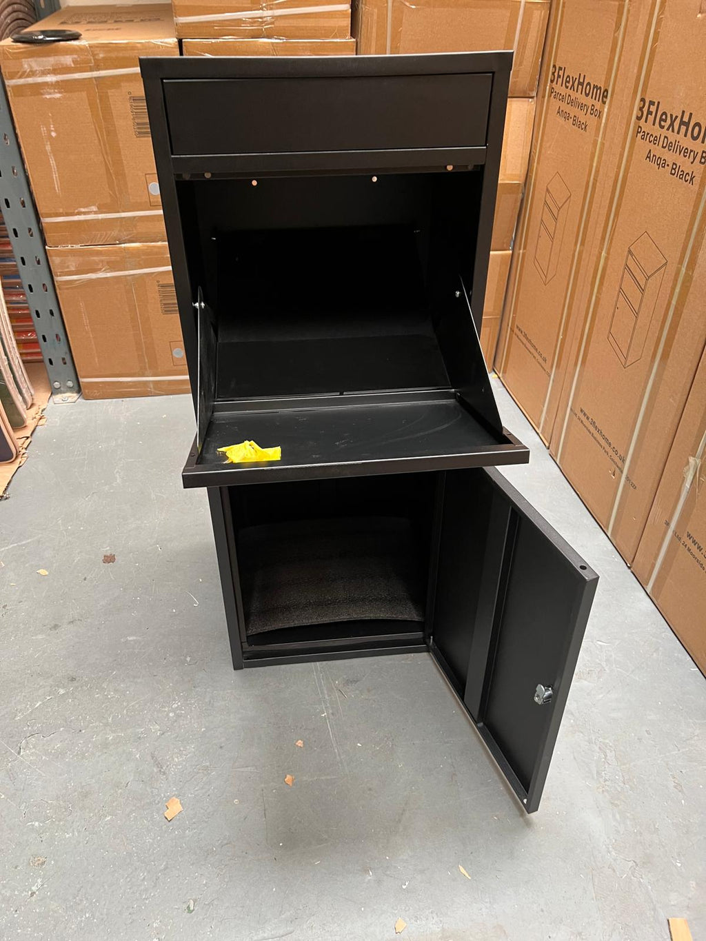 REFURBISHED Anqa Metal Parcel Delivery Box Outdoor - Extra Large (Black)