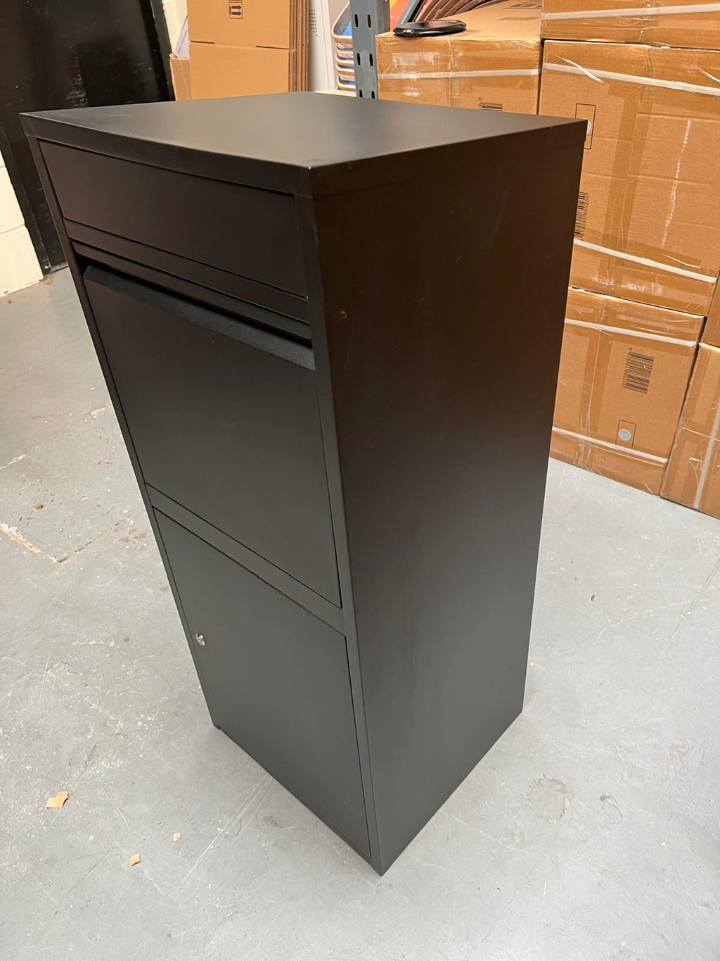 REFURBISHED Anqa Metal Parcel Delivery Box Outdoor - Extra Large (Black)