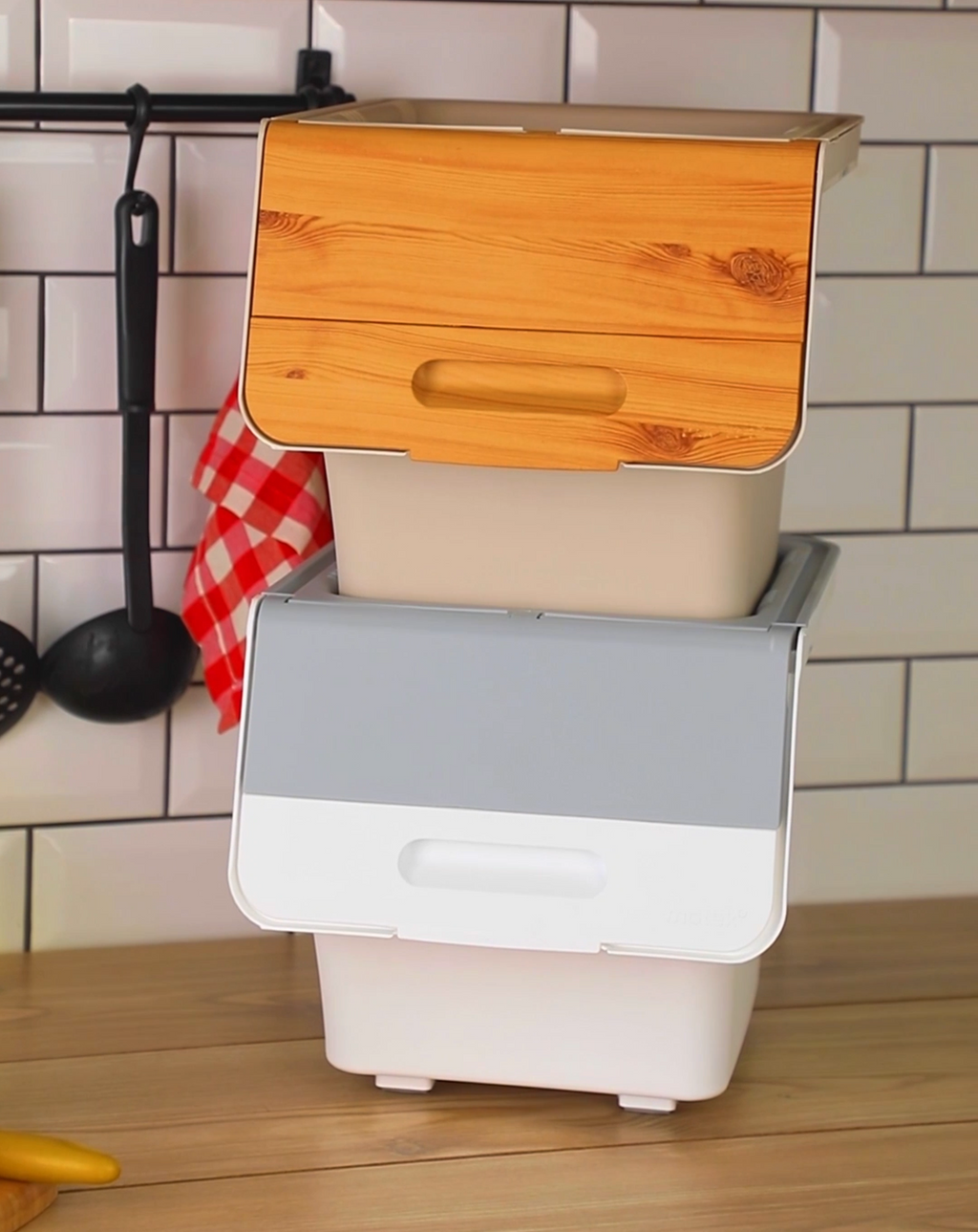 Stackable Storage Organiser Wheeled Toy Box (Grey 3x12LT)