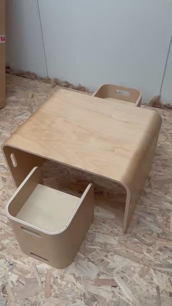 Refurbished Montessori Cube Table and Chair Set for Kids - Flexy Double Chair